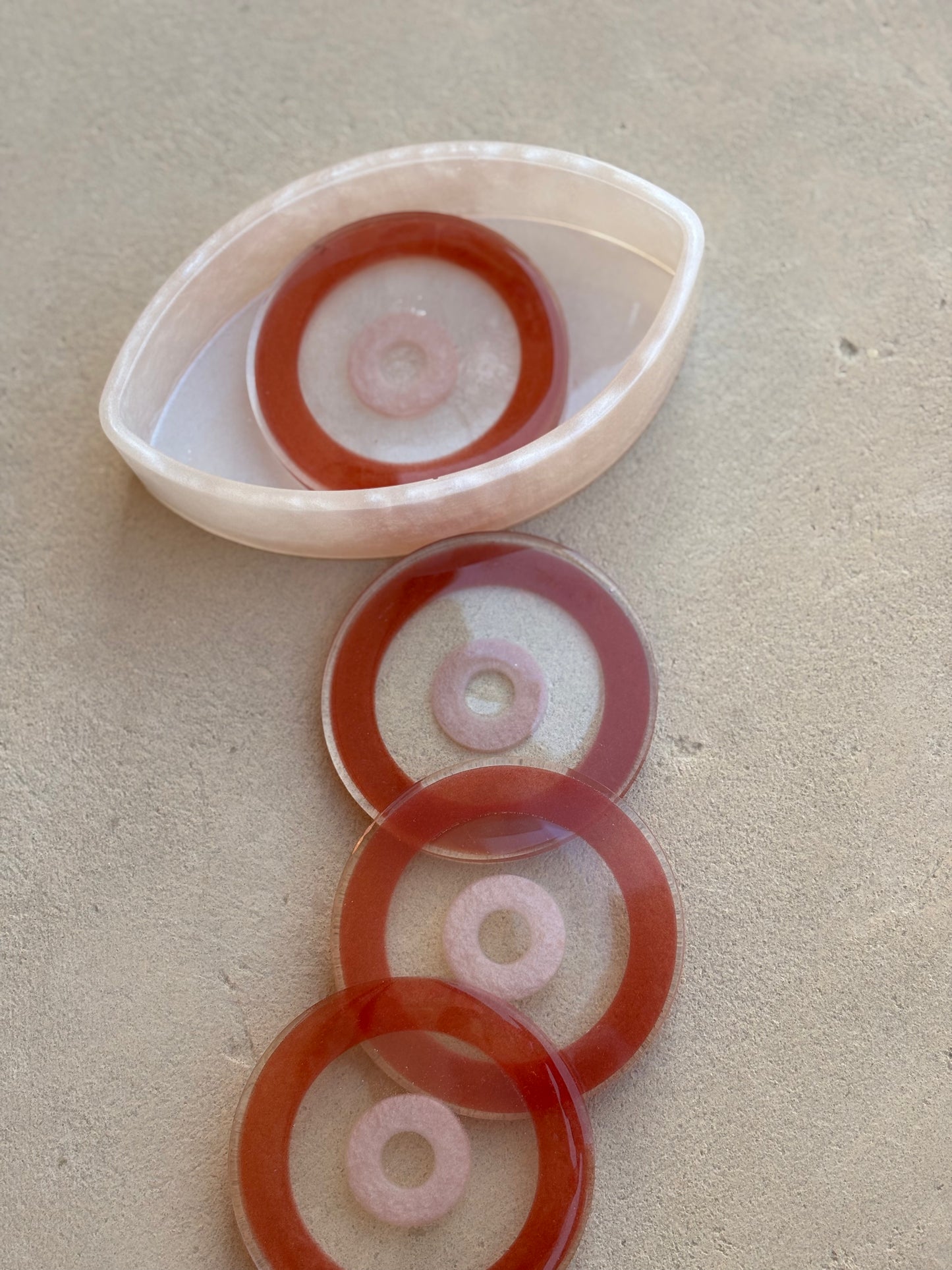 Red Evil Eye Coaster Set