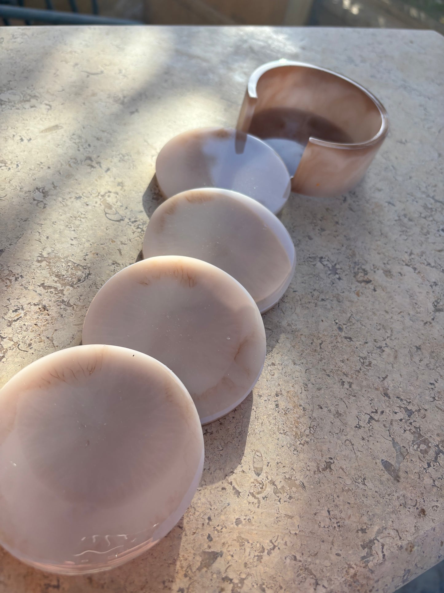 Beige & Brown Coaster Set