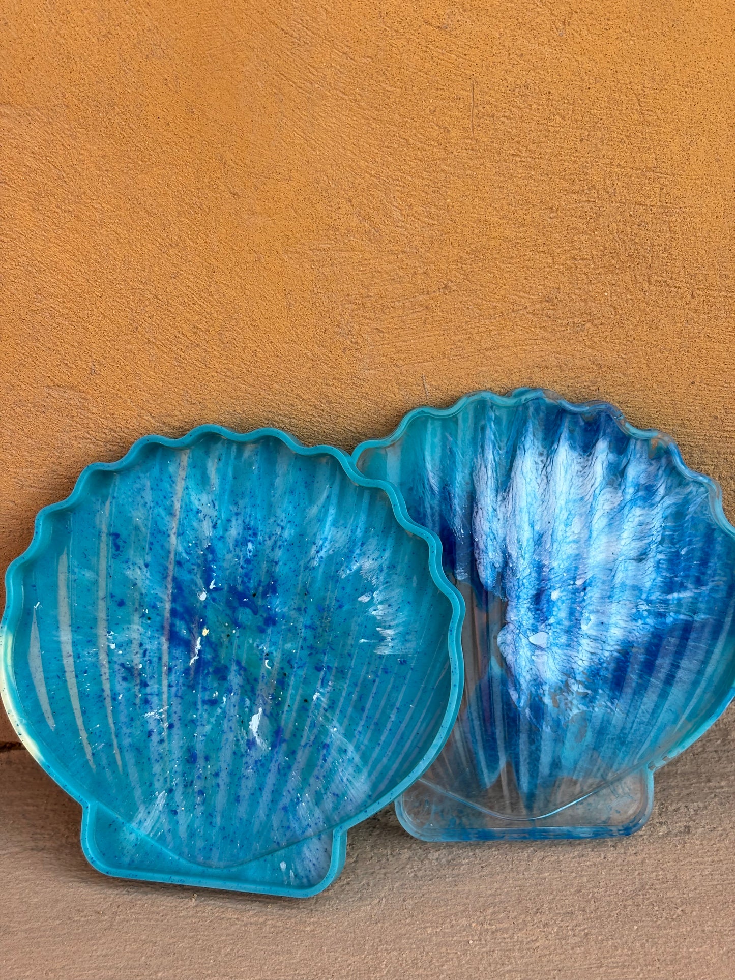 Blue & White Shell Coaster