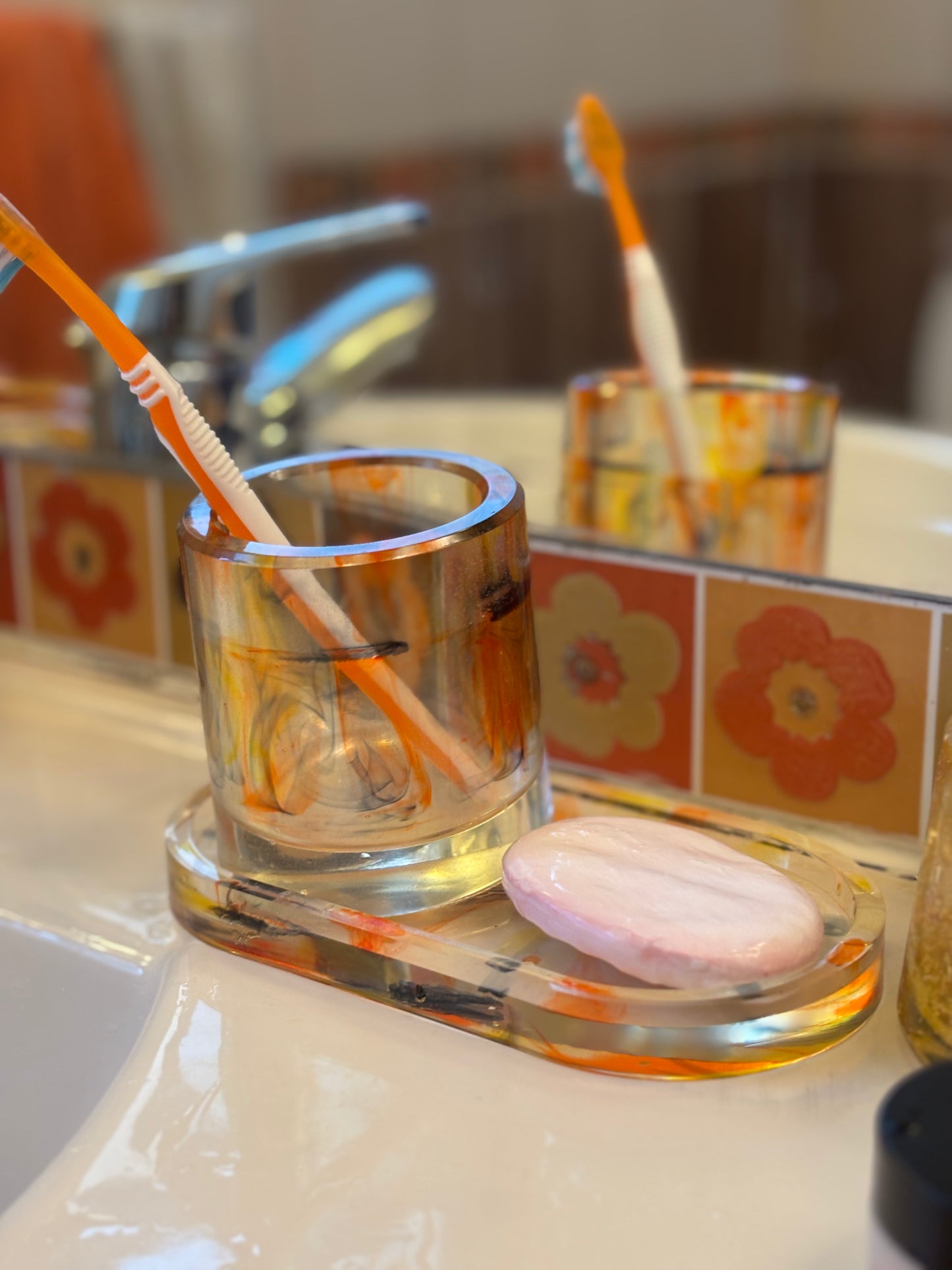 Inkspill Bathroom Set