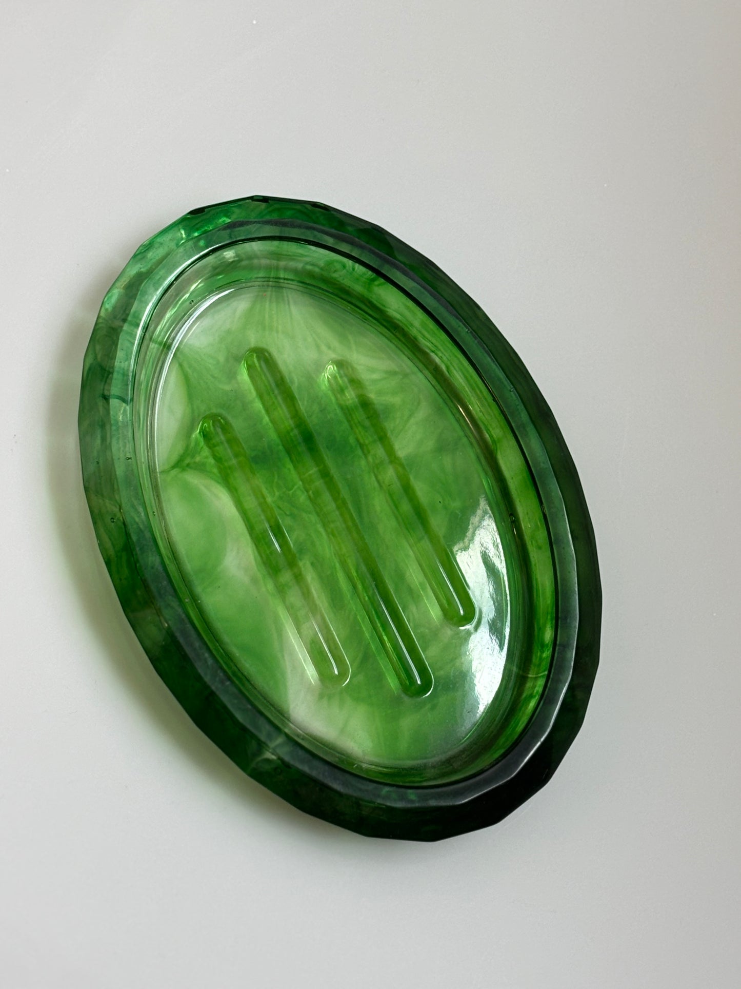 Green Inkspill Soap Dish