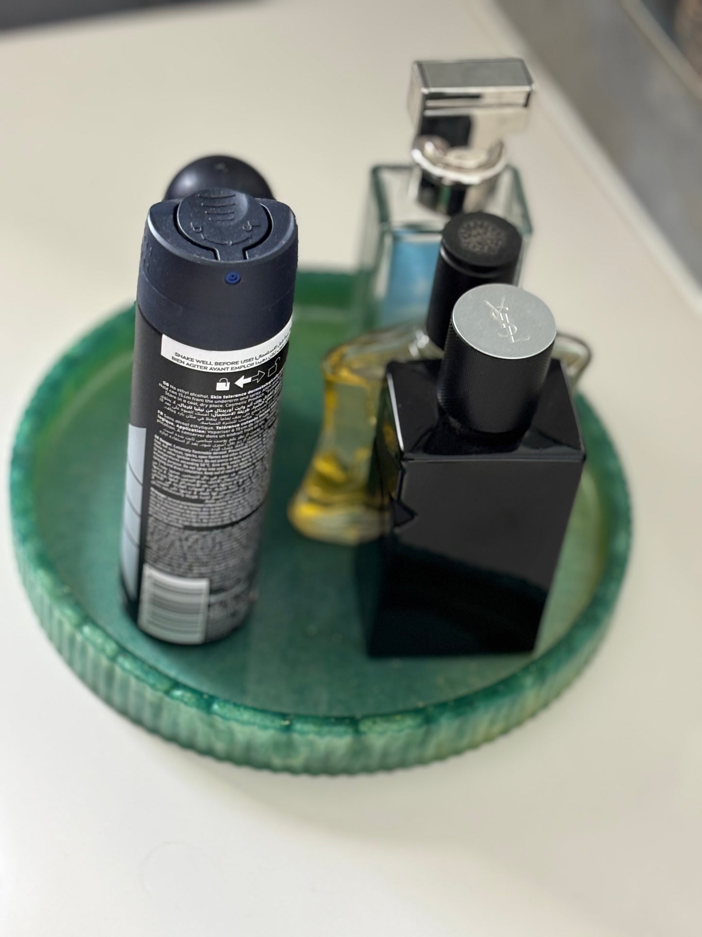 Teal Round Organizer Tray