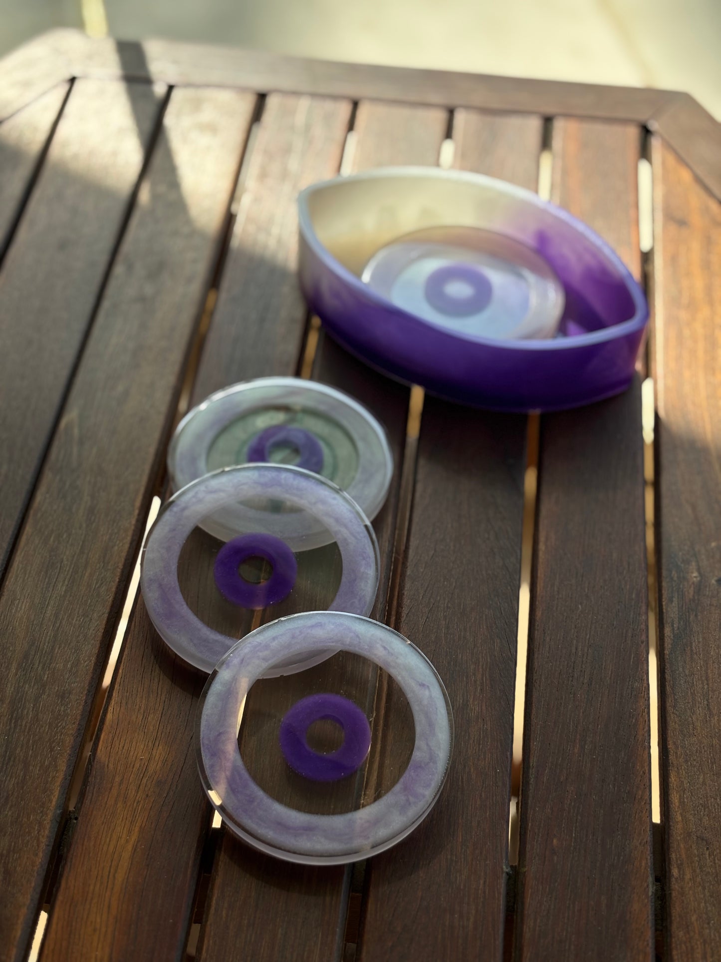 Purple Evil Eye Coaster Set