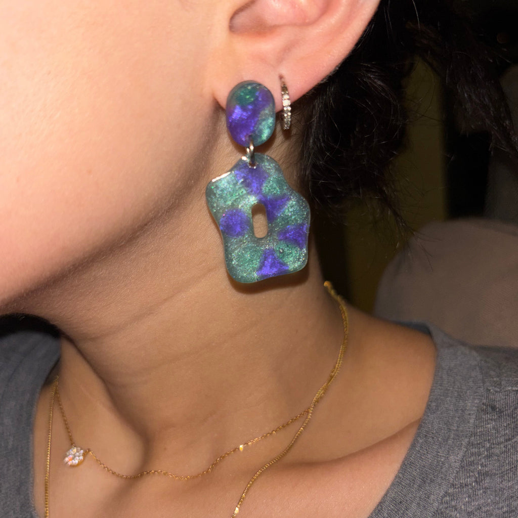 Violet Moss Studs - Earrings