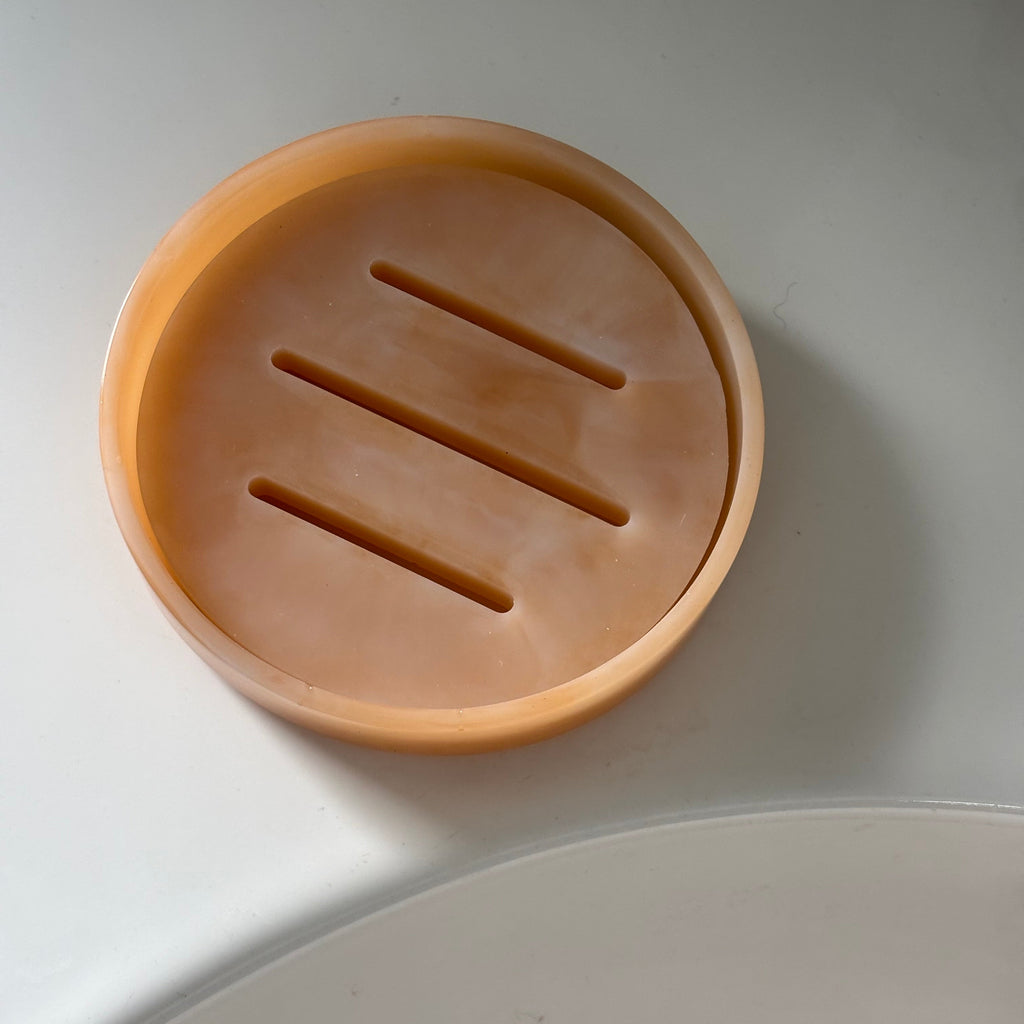 Peach Cream Round Soap Dish