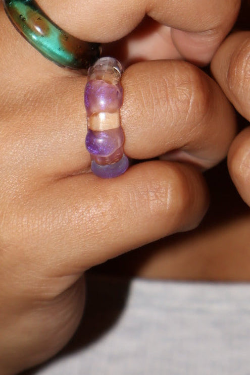 Purple 3D Dots Ring