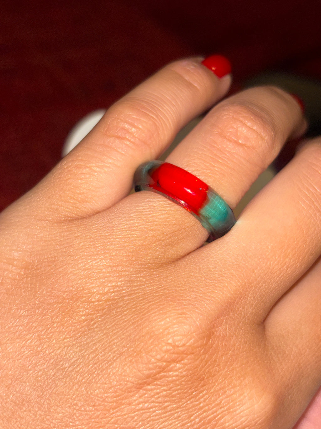 Turquoise & Red Ring