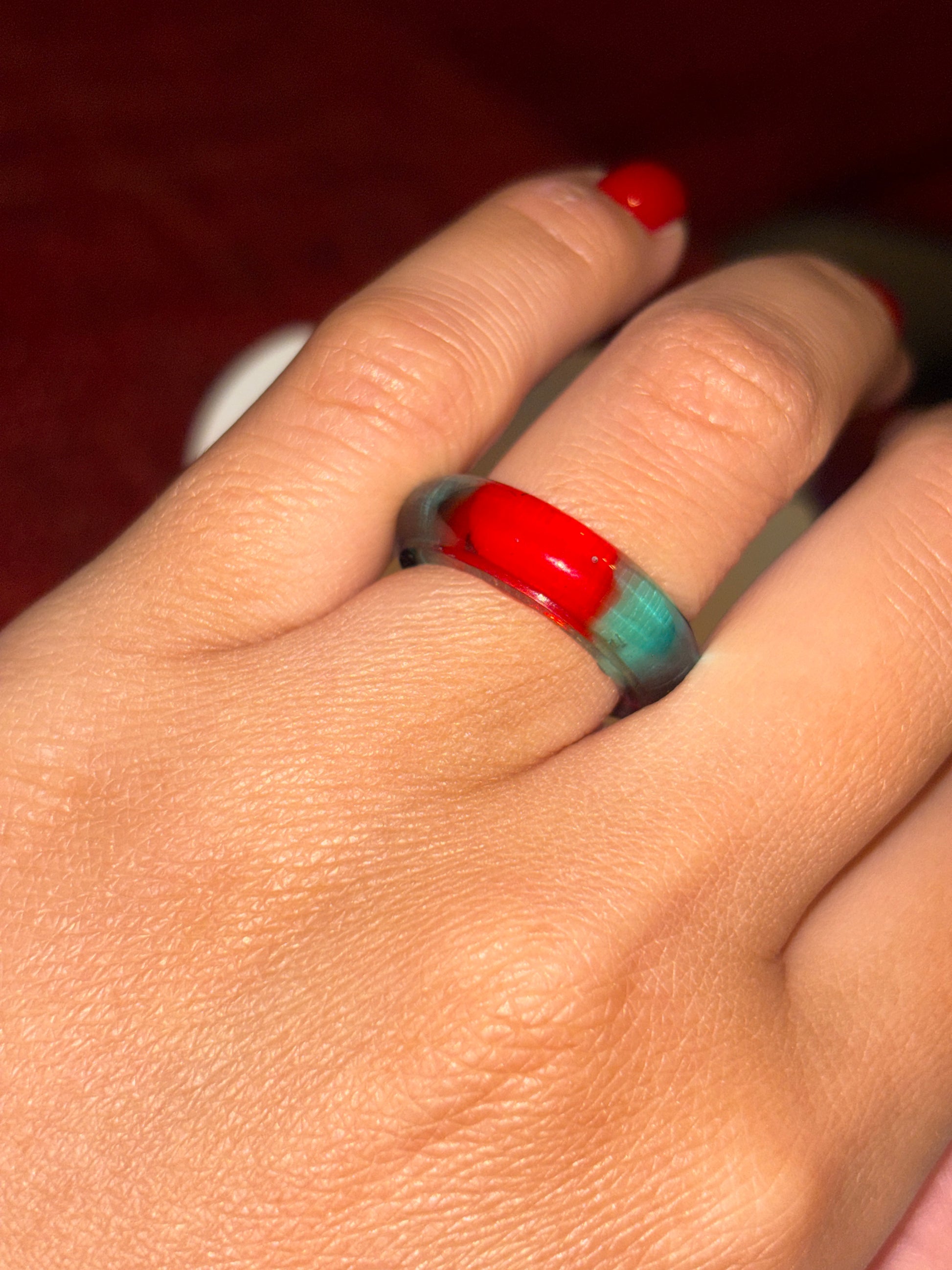 Turquoise & Red Ring