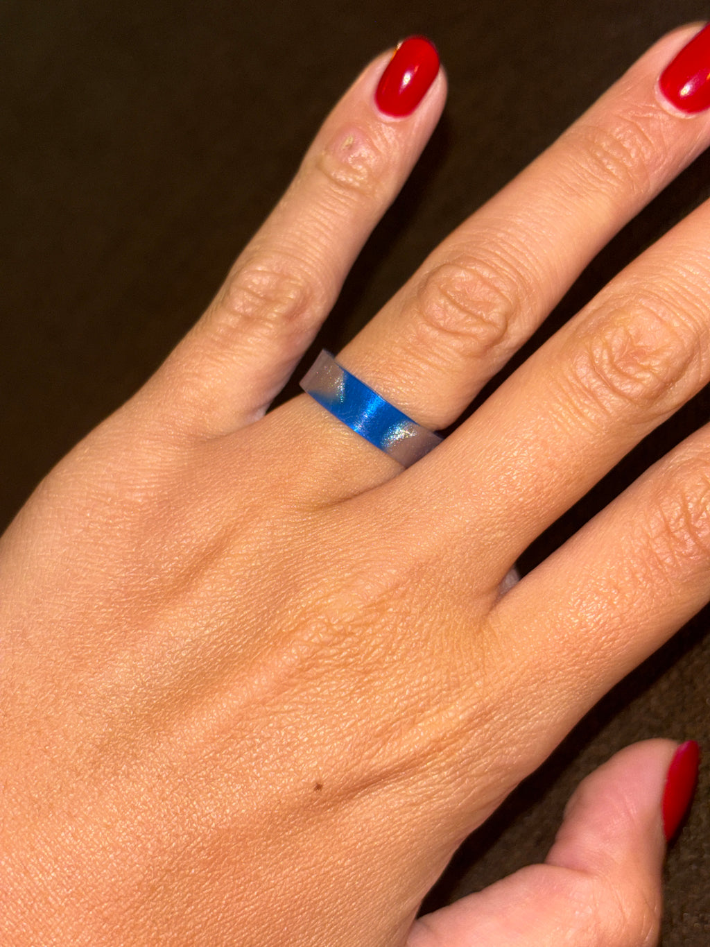 Blueberry & Silver Frame Ring