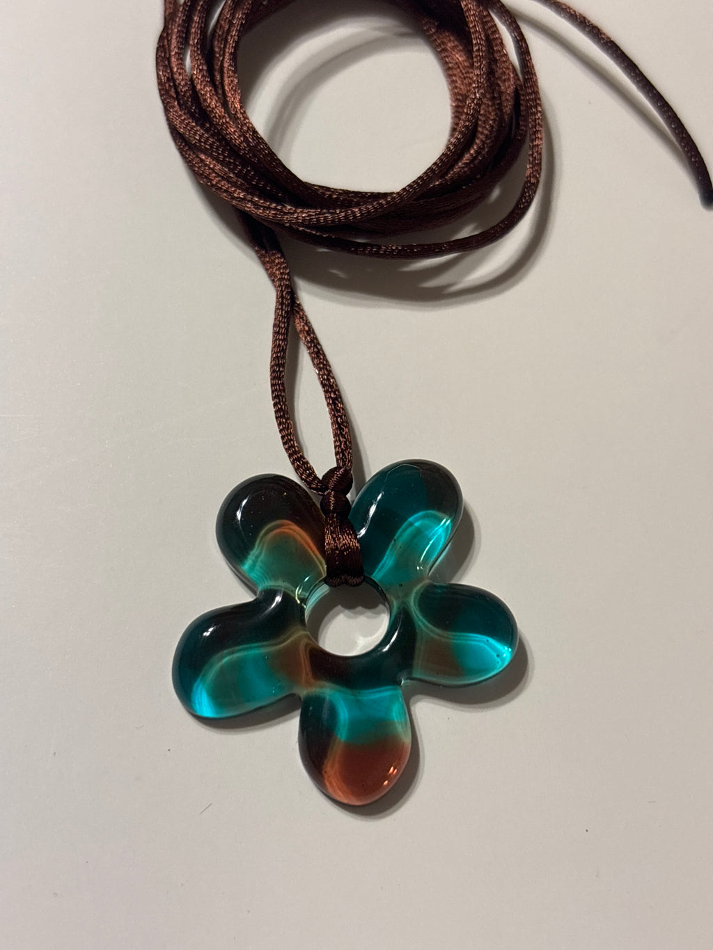 Flower Choker - Brown & Blue