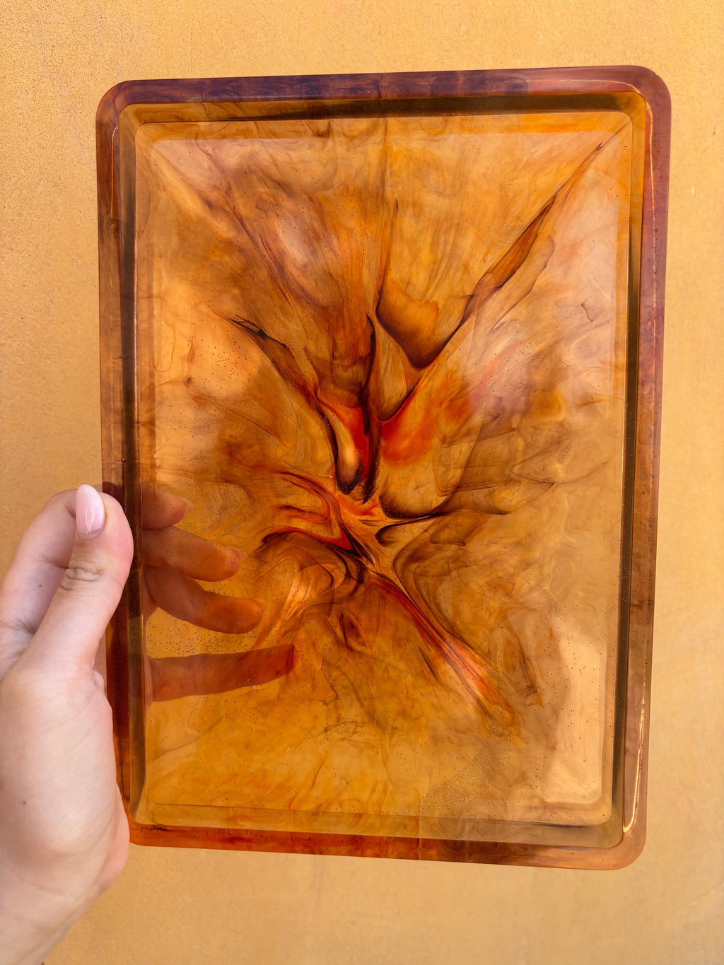 Tangerine & Brown Organizer Tray