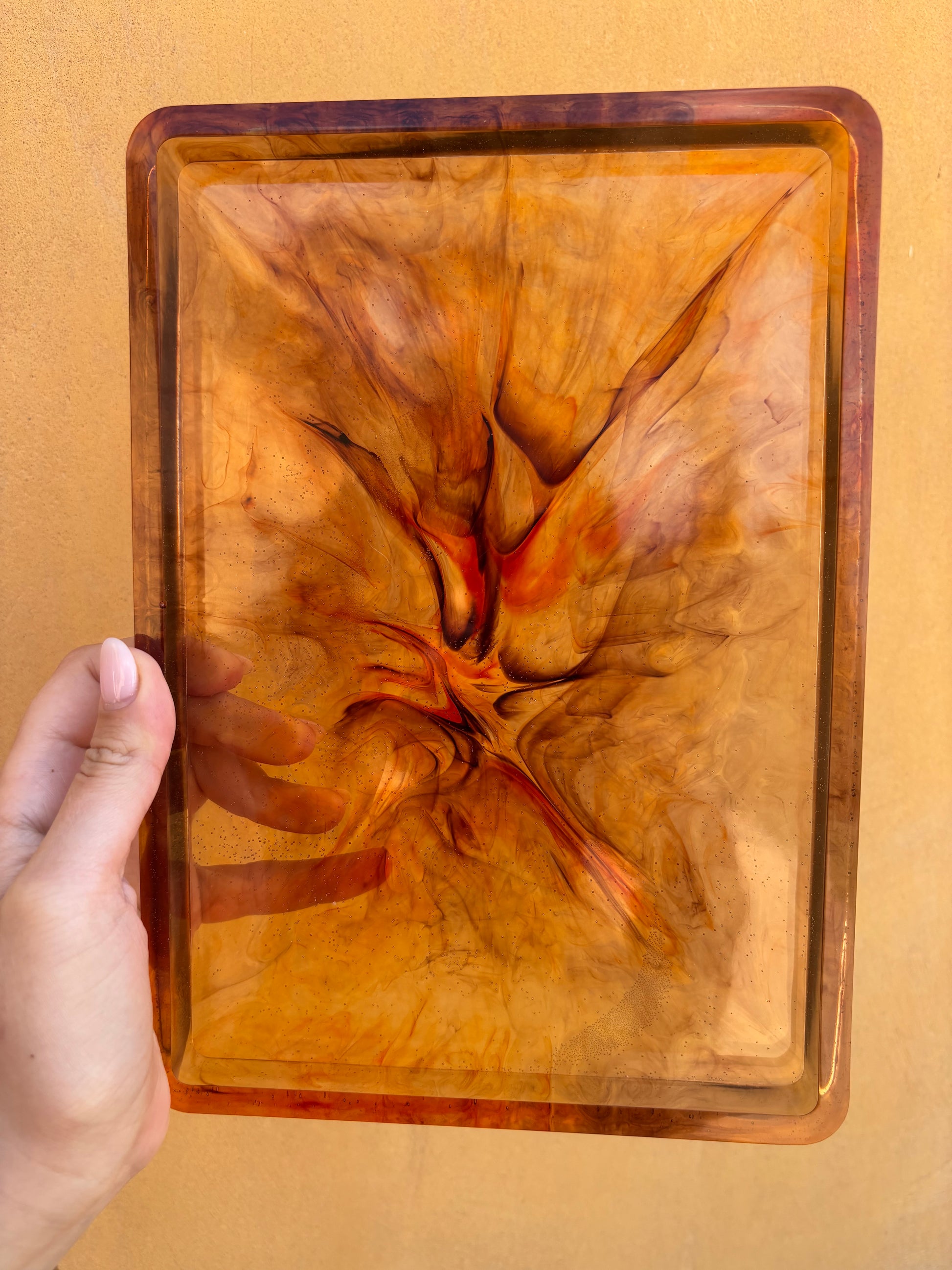 Tangerine & Brown Organizer Tray