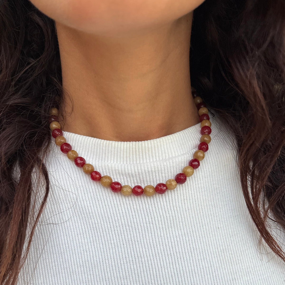 Red Sand Beaded Necklace