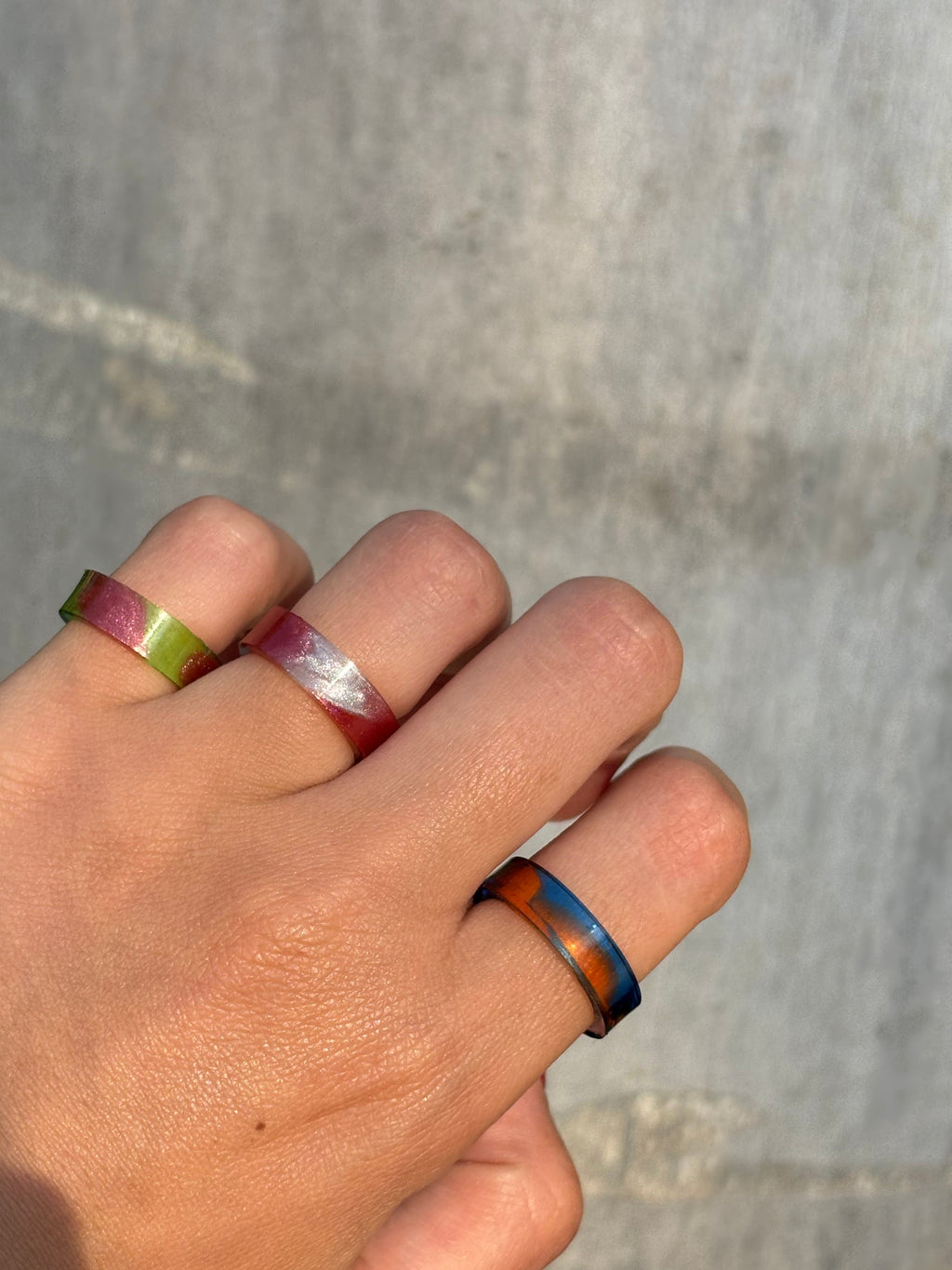 Red & Silver Frame Ring