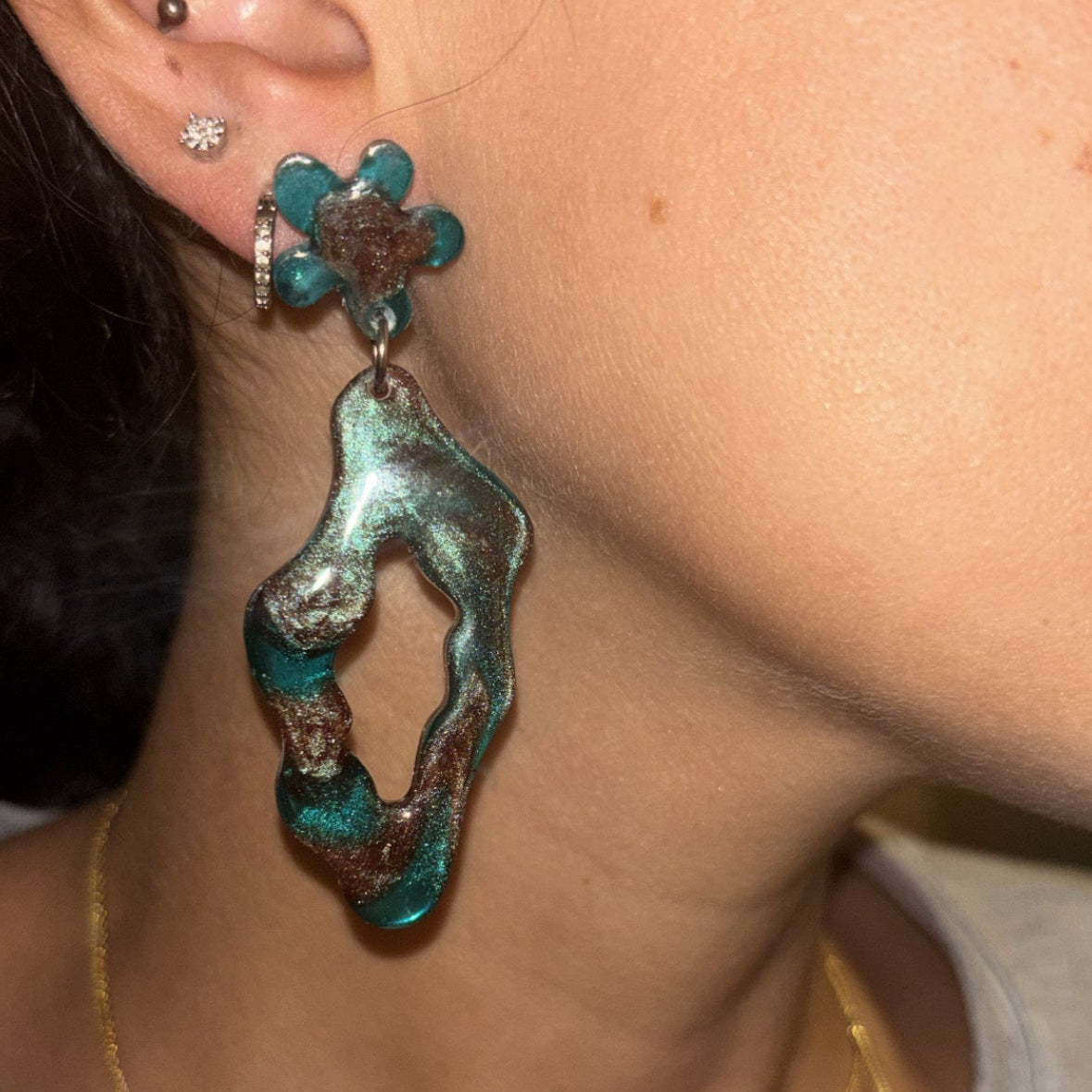 Lagoon - turquoise & brown
