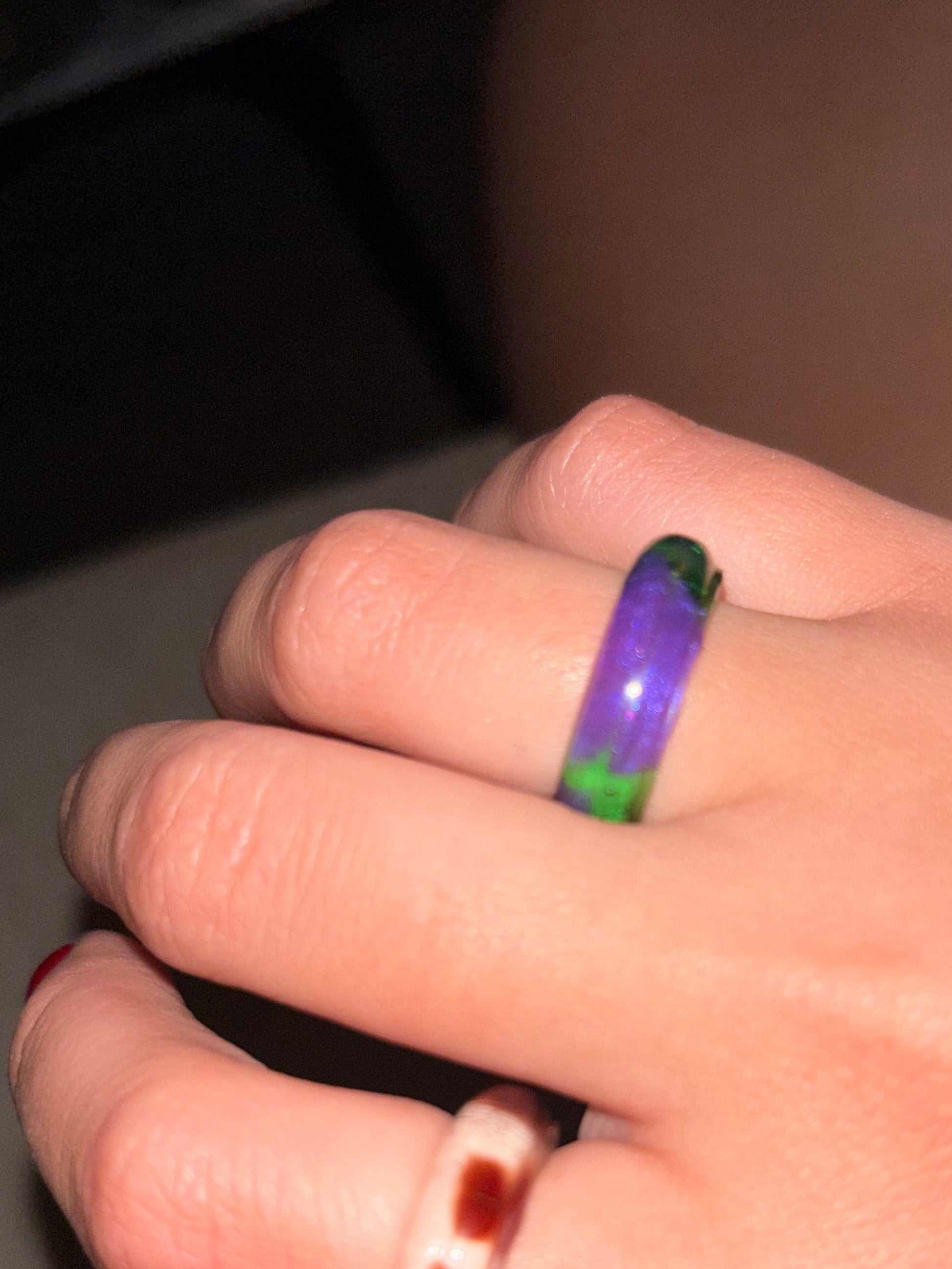 Purple & Green Ring