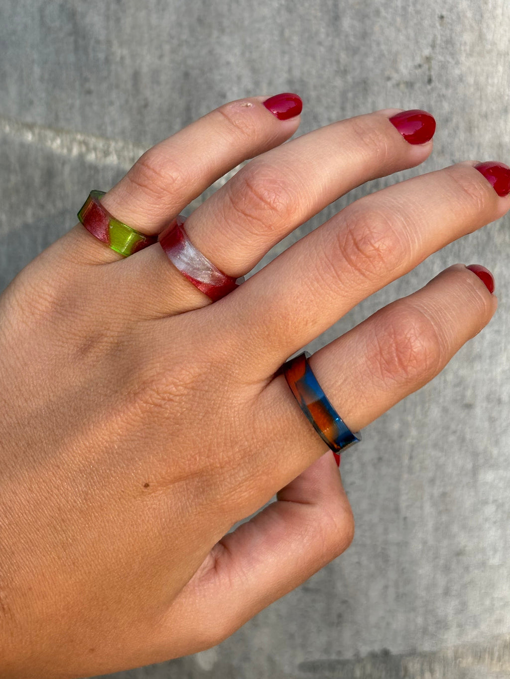 Red & Kiwi Frame Ring