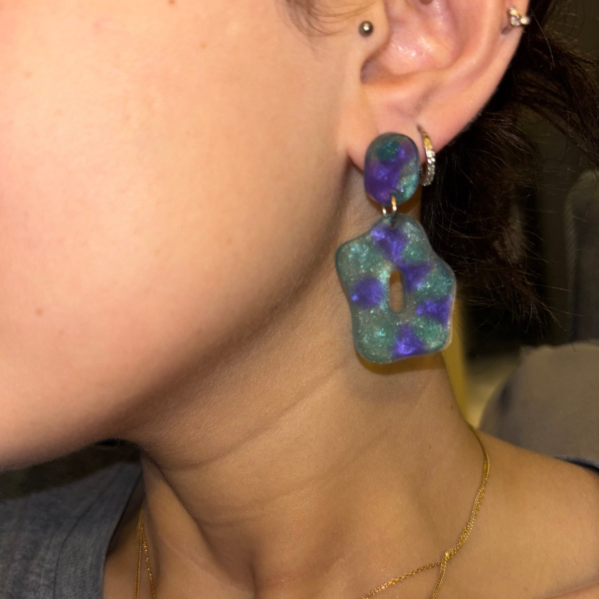 Violet Moss Studs - Earrings