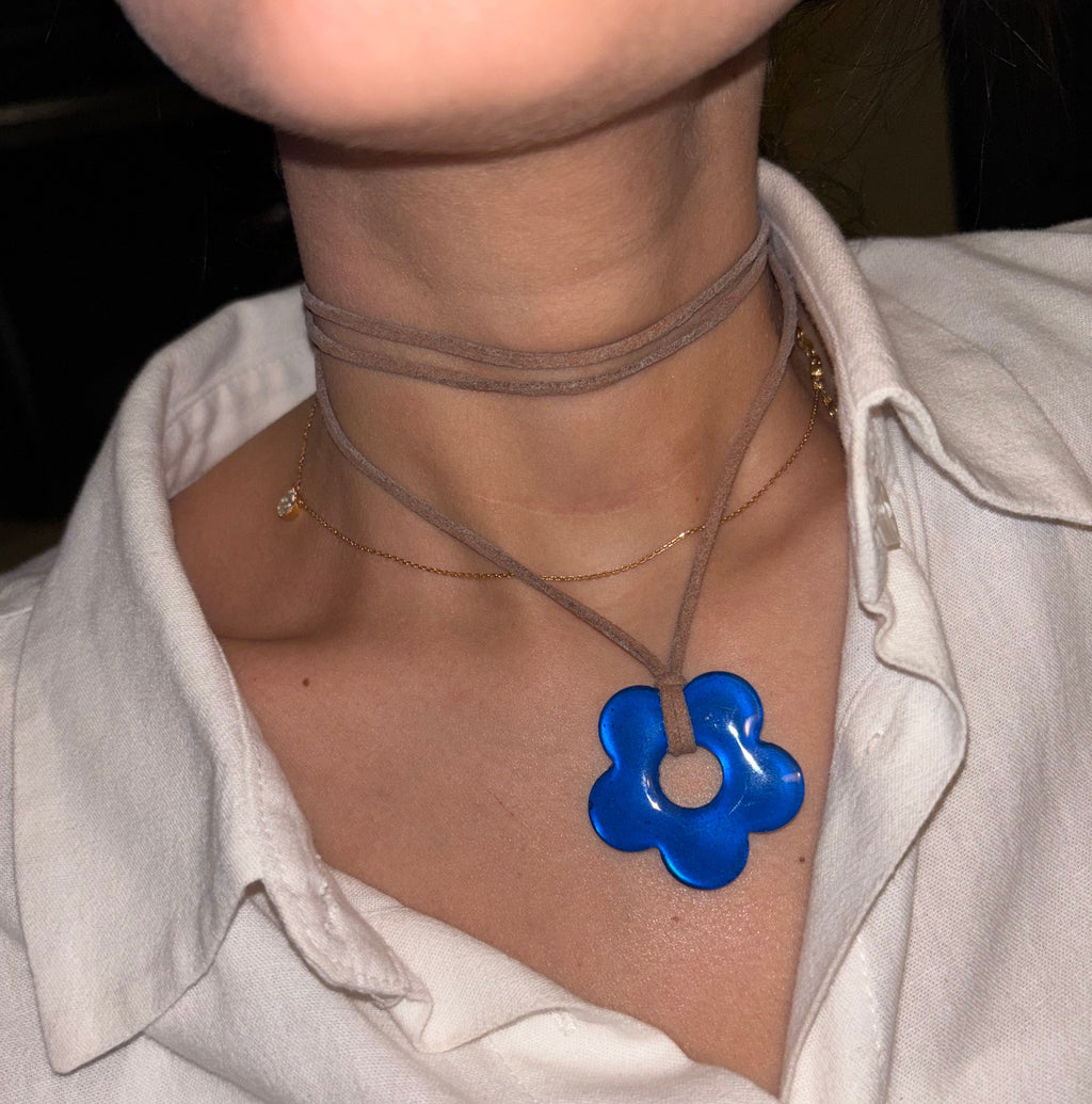 Flower Choker - Blue