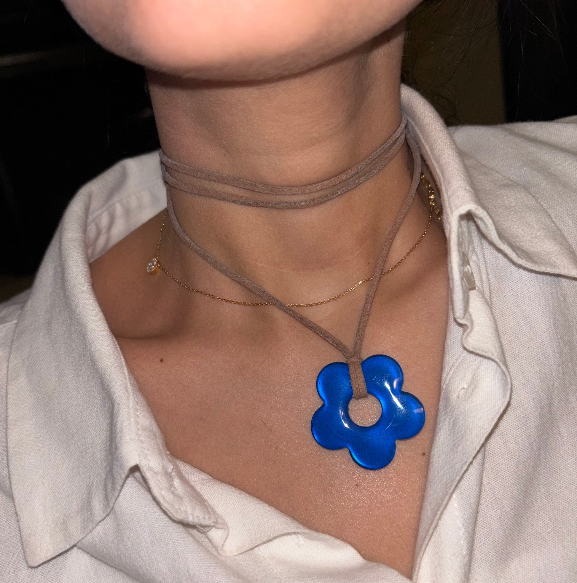 Flower Choker - Blue