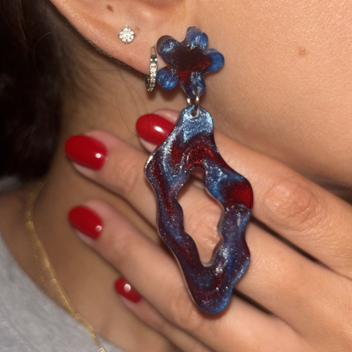 Eclipse - red & cobalt blue