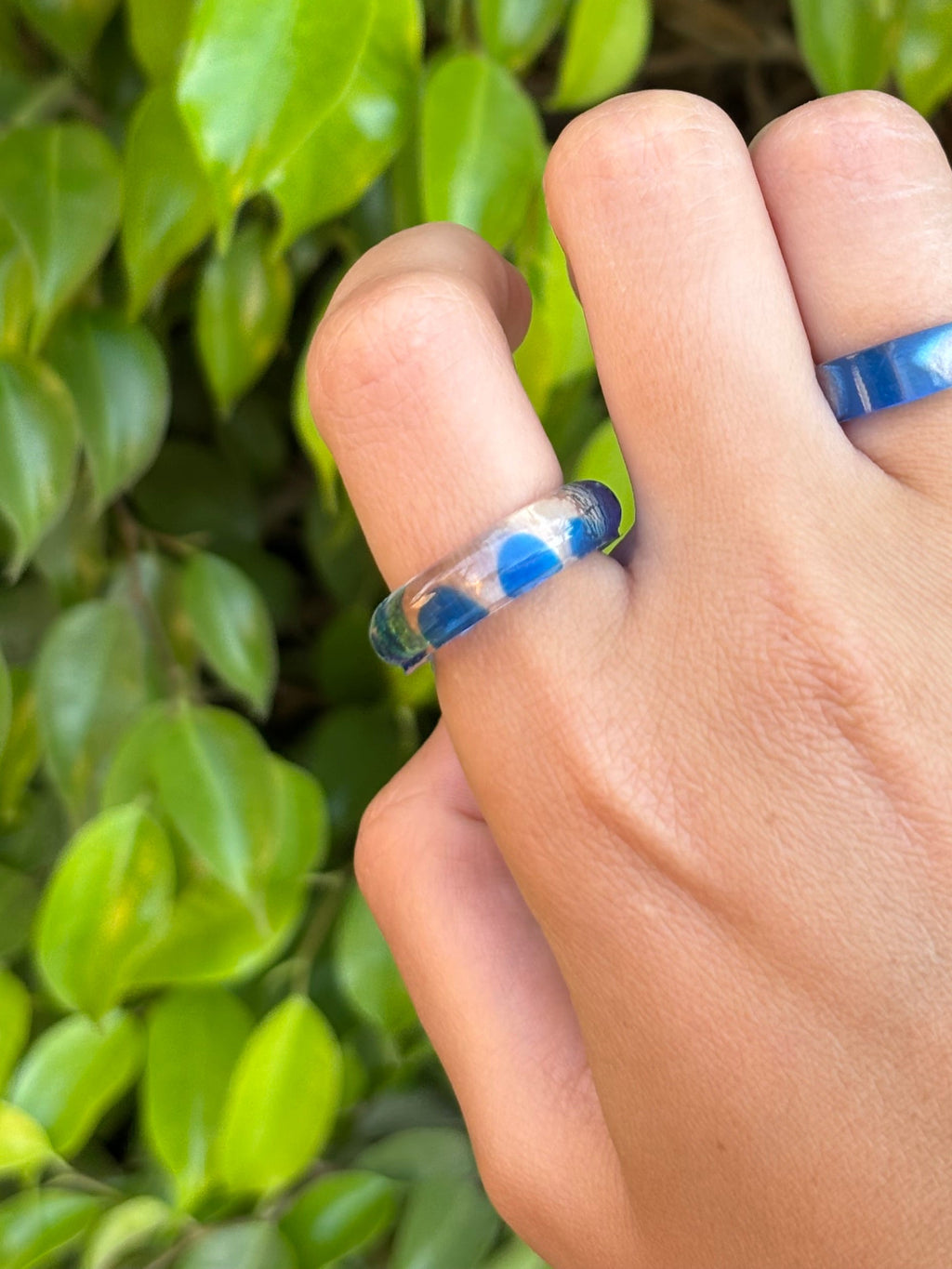 Blue Dots Halo Ring