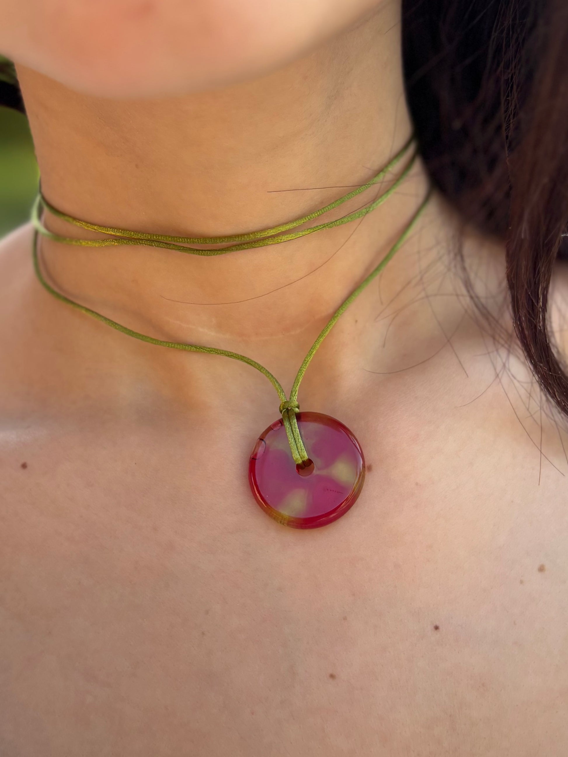Red & Lime Round Choker
