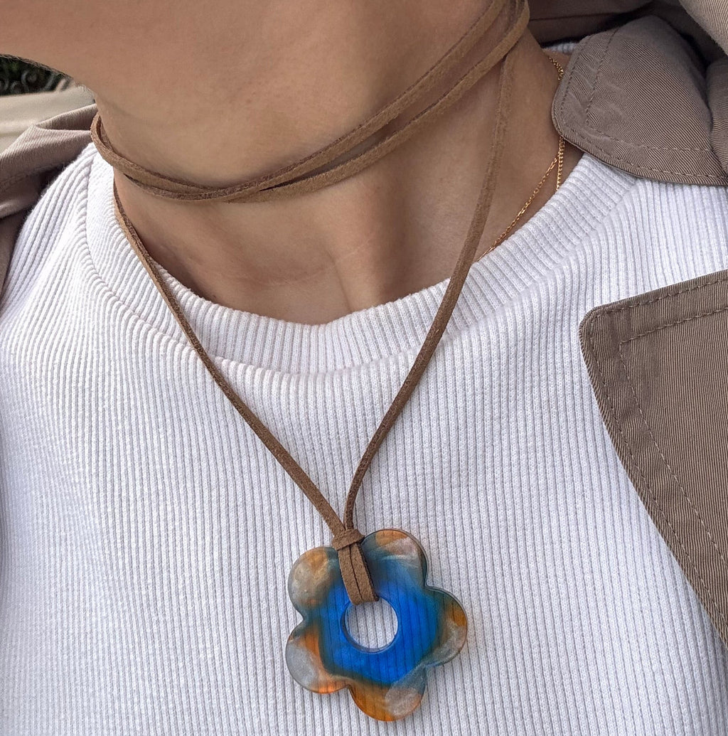 Flower Choker - Brown
