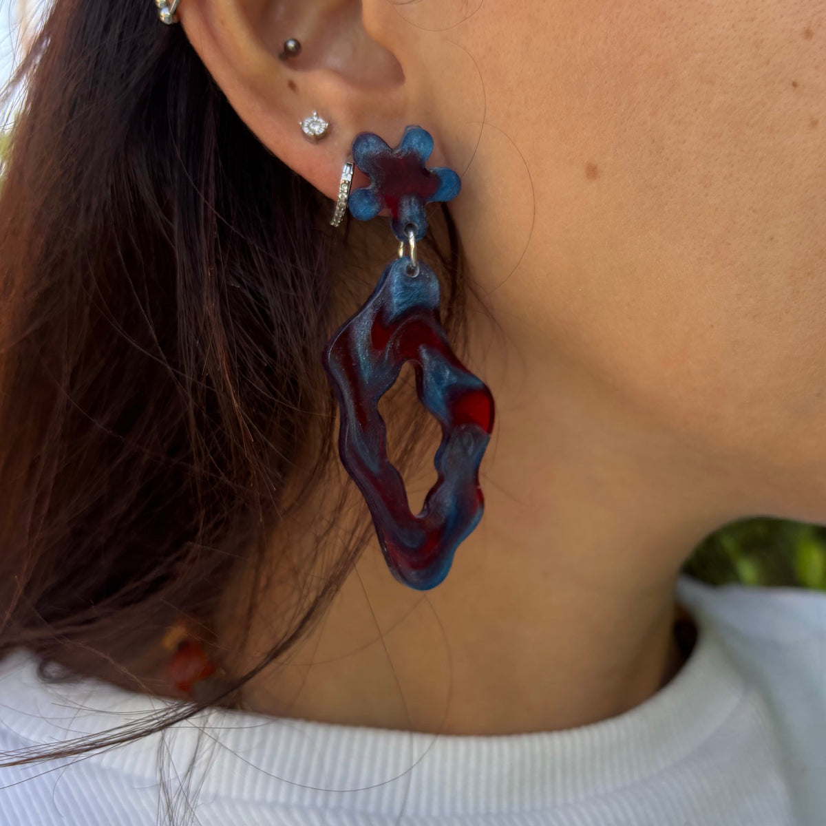 Eclipse - red & cobalt blue