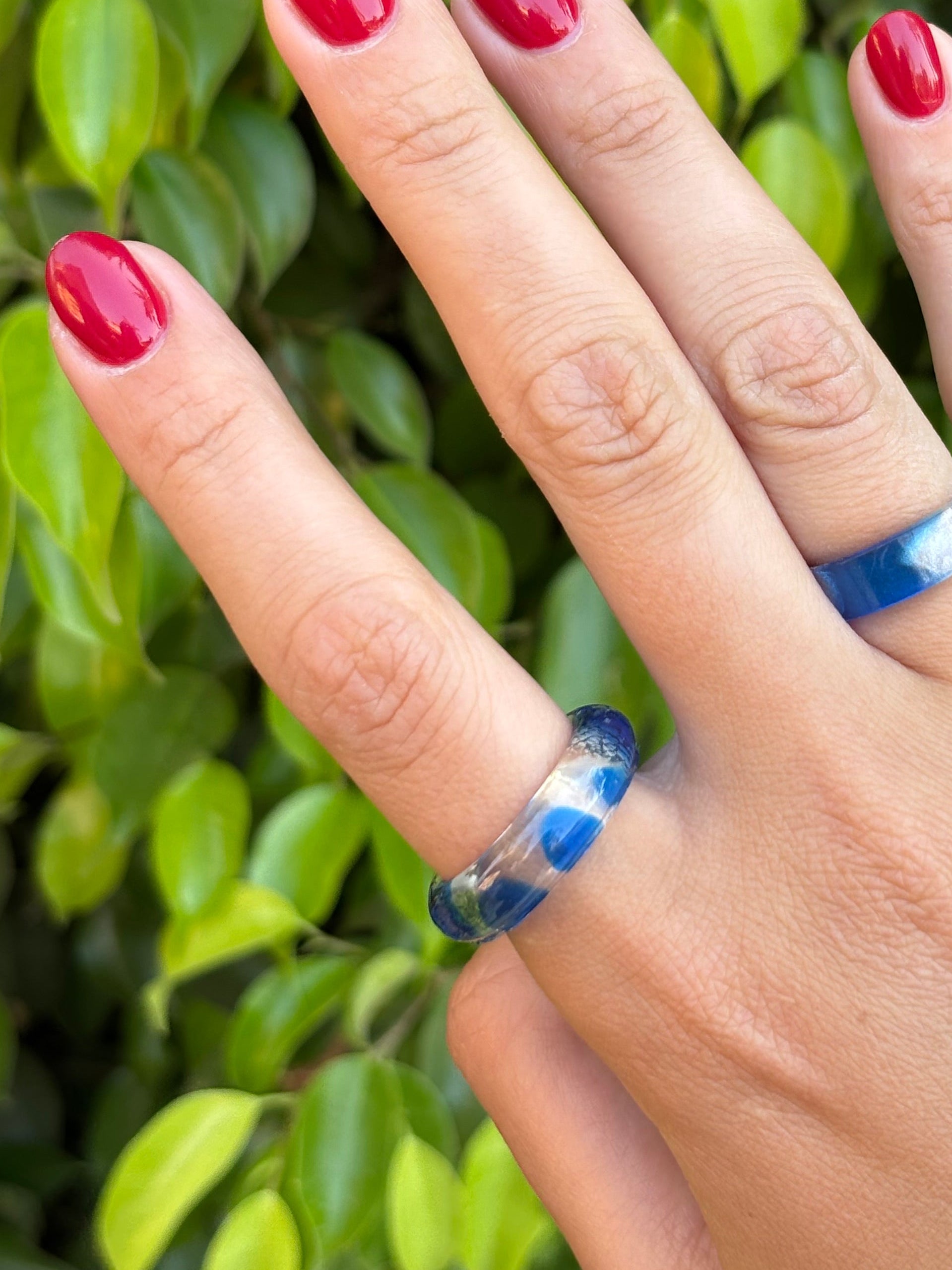 Blue Dots Halo Ring