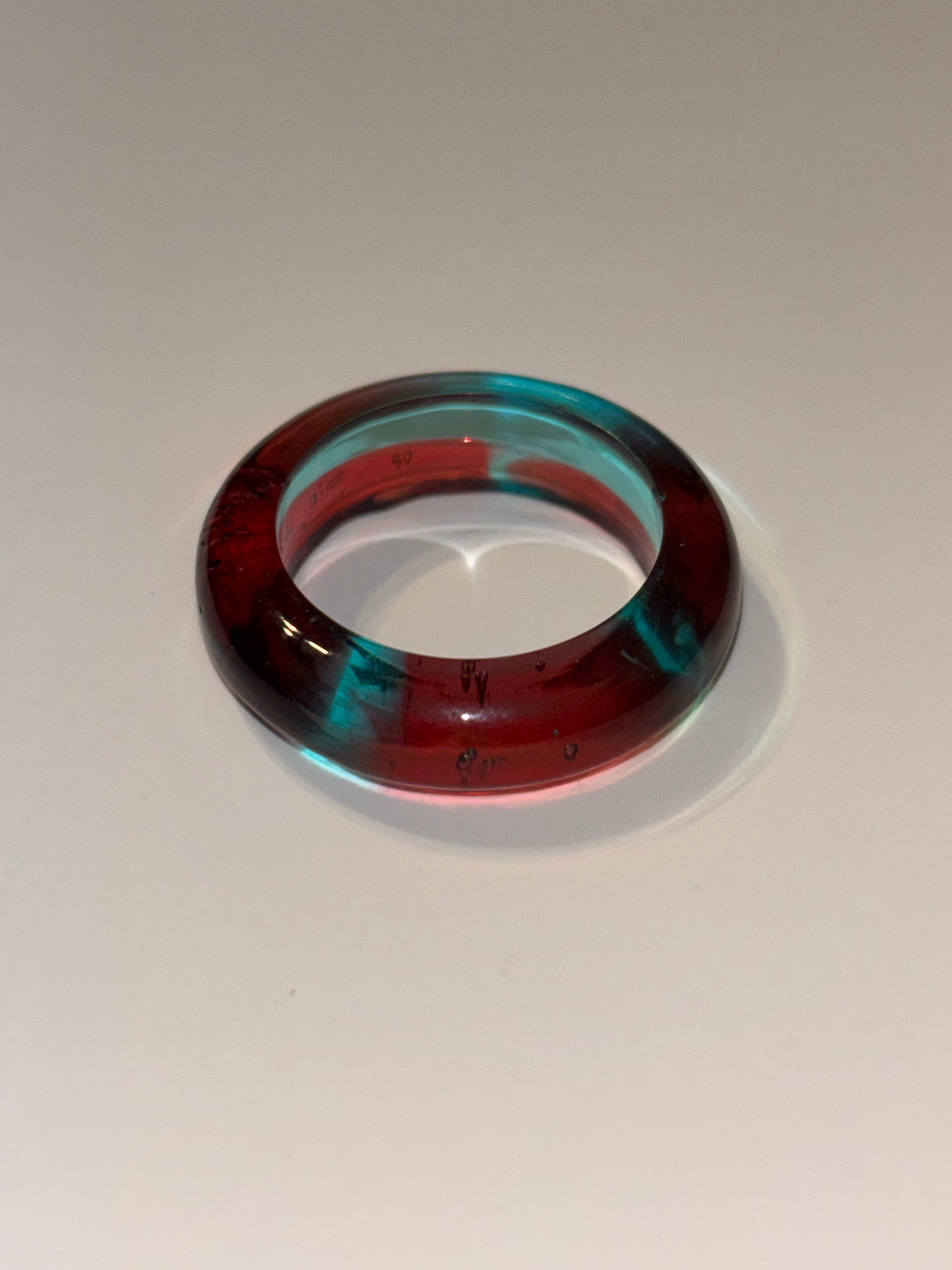 Red & Turquoise Cloudy Ring