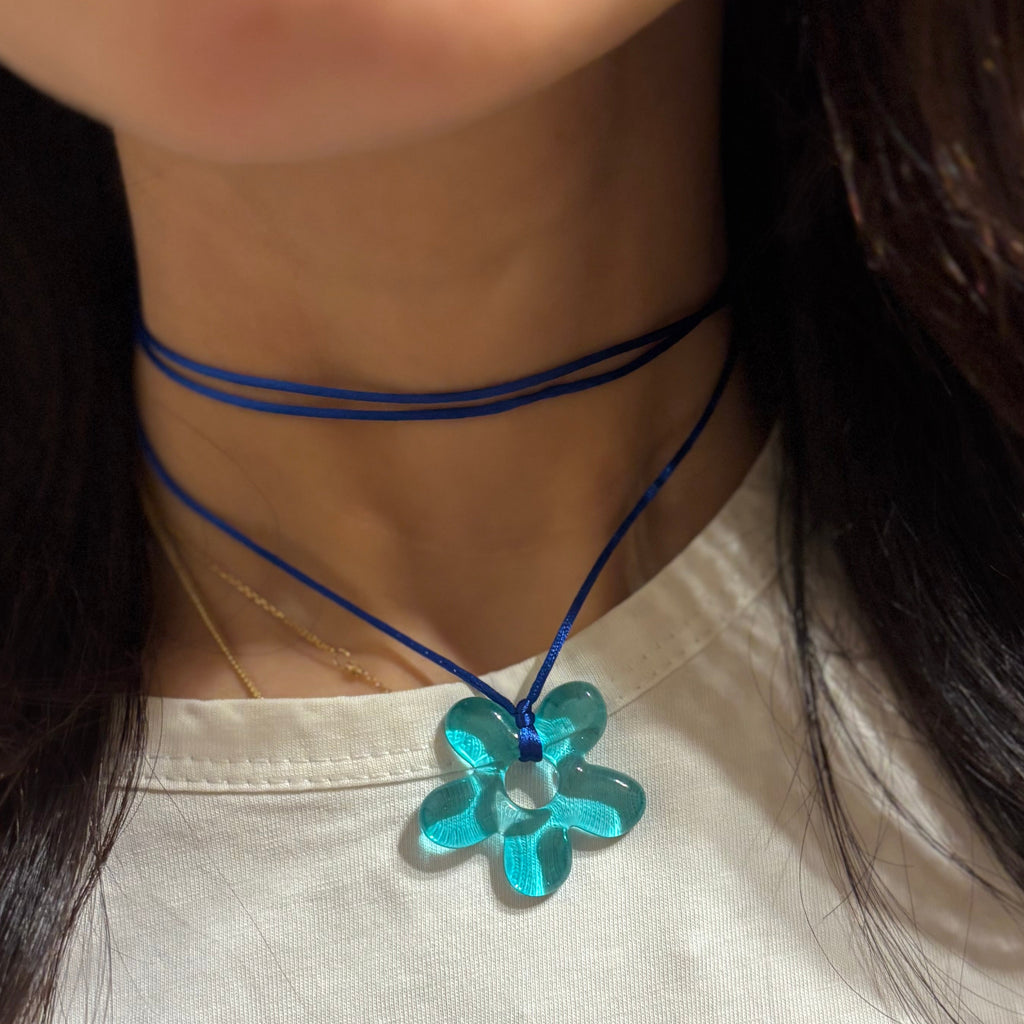Flower Choker - Aqua