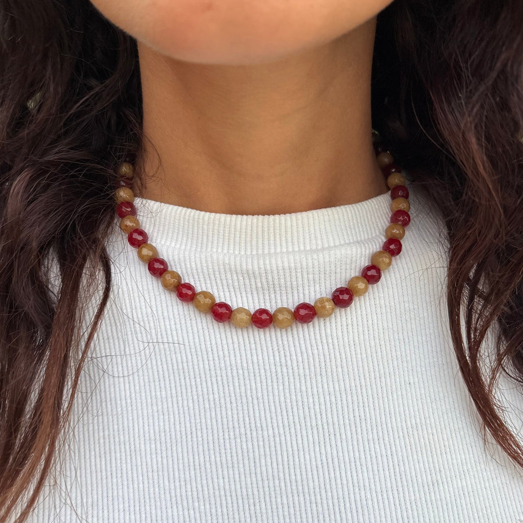 Red Sand Beaded Necklace