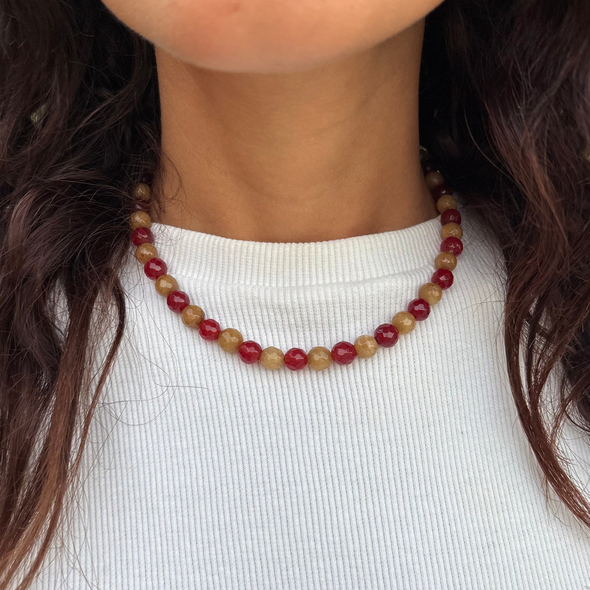 Red Sand Beaded Necklace