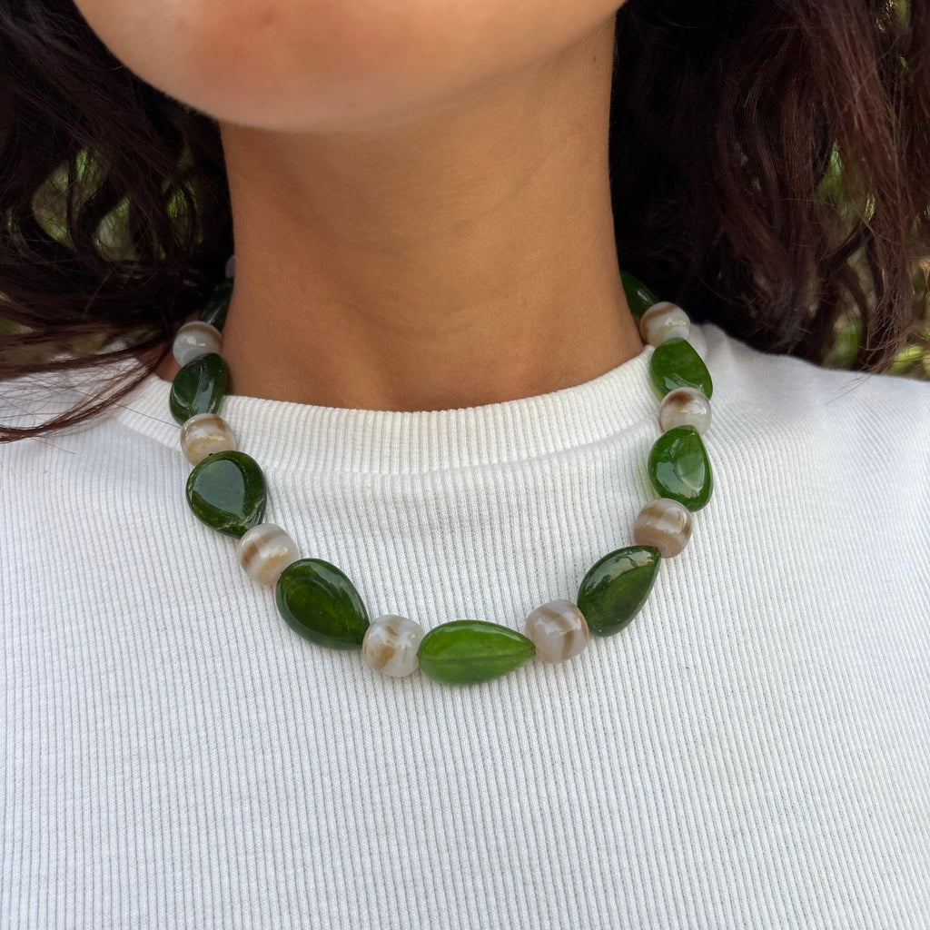 Moss Garden Beaded Necklace