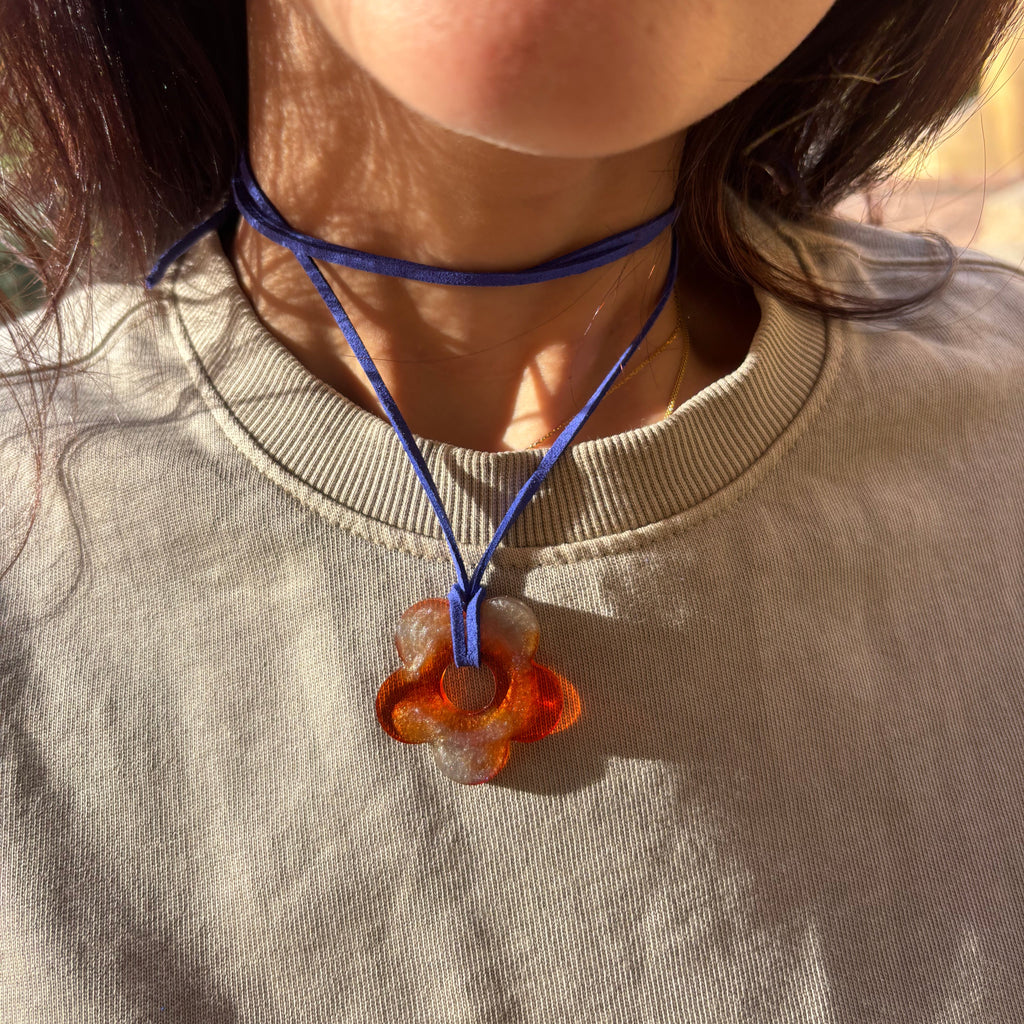 Flower Choker - Blue