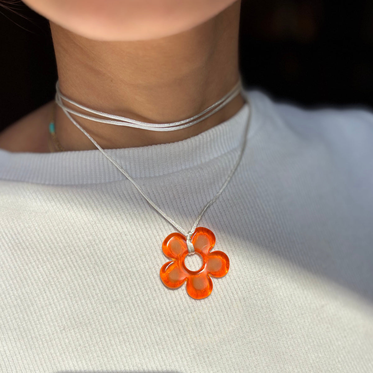 Flower Choker - Mango & Cream