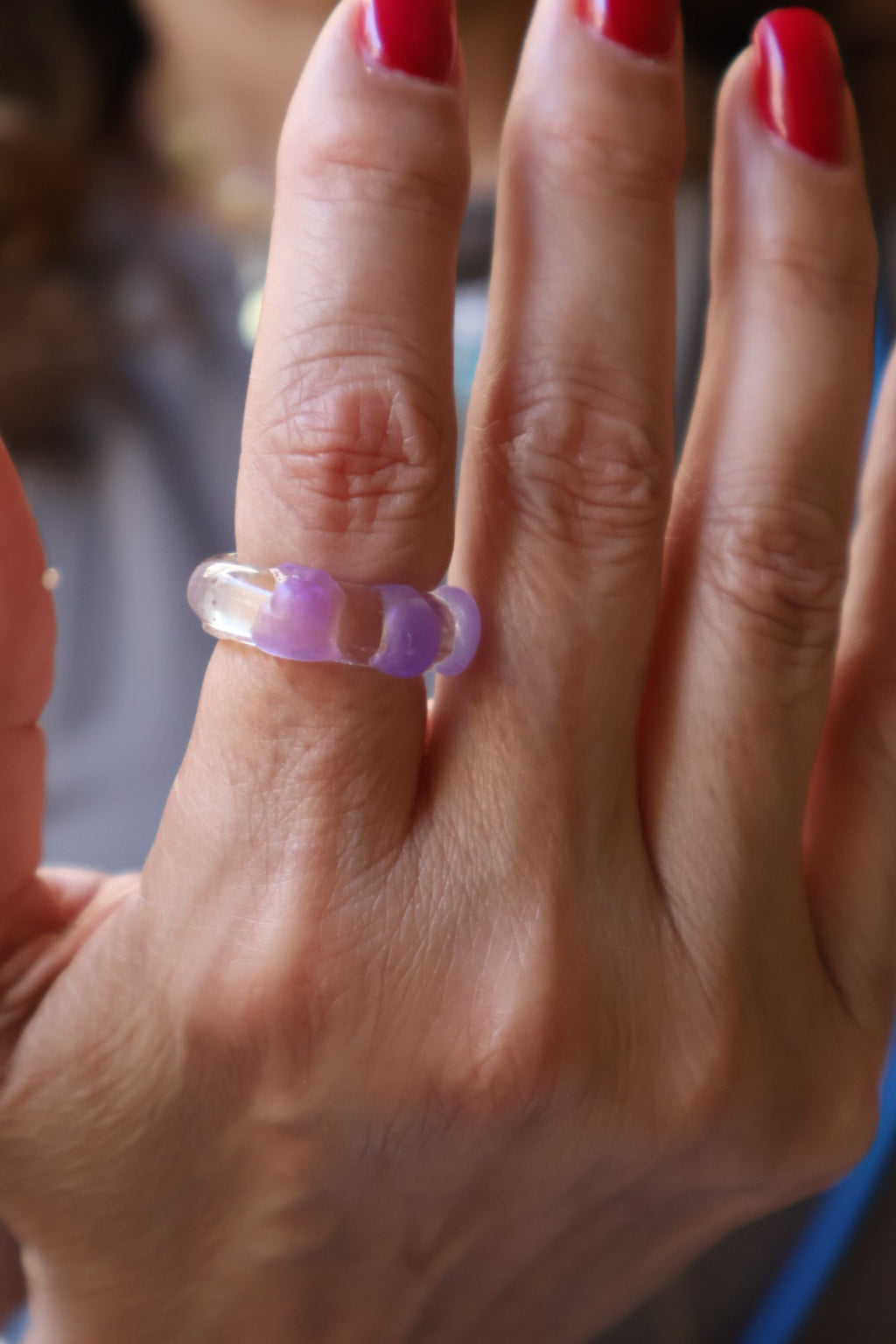 Purple 3D Dots Ring