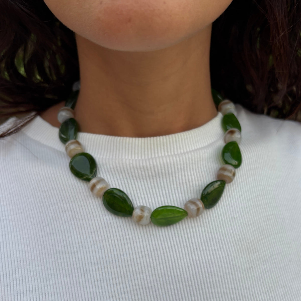 Moss Garden Beaded Necklace