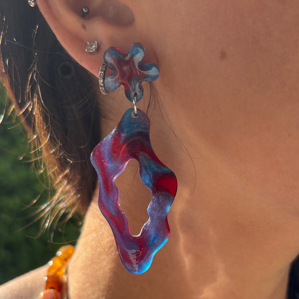 Eclipse - red & cobalt blue
