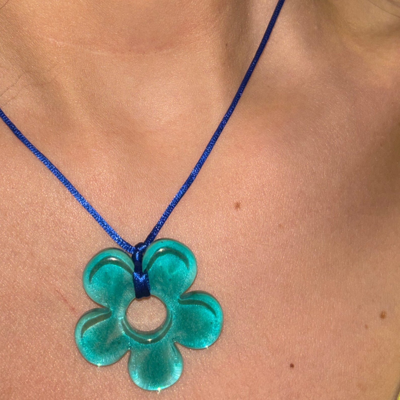Flower Choker - Aqua