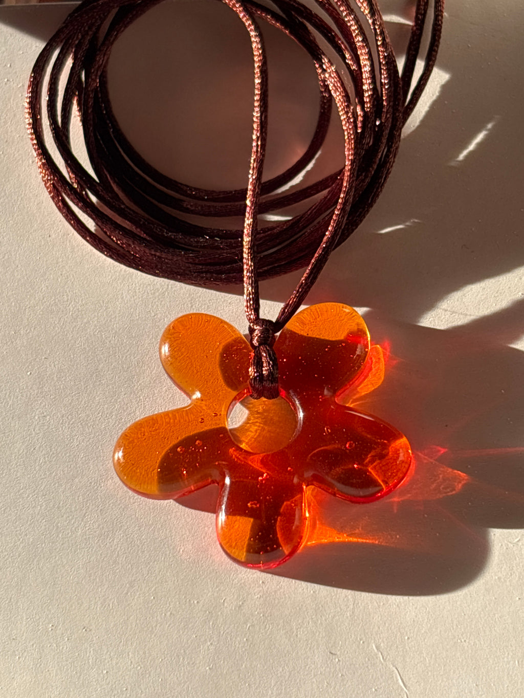 Flower Choker - Orange & Brown