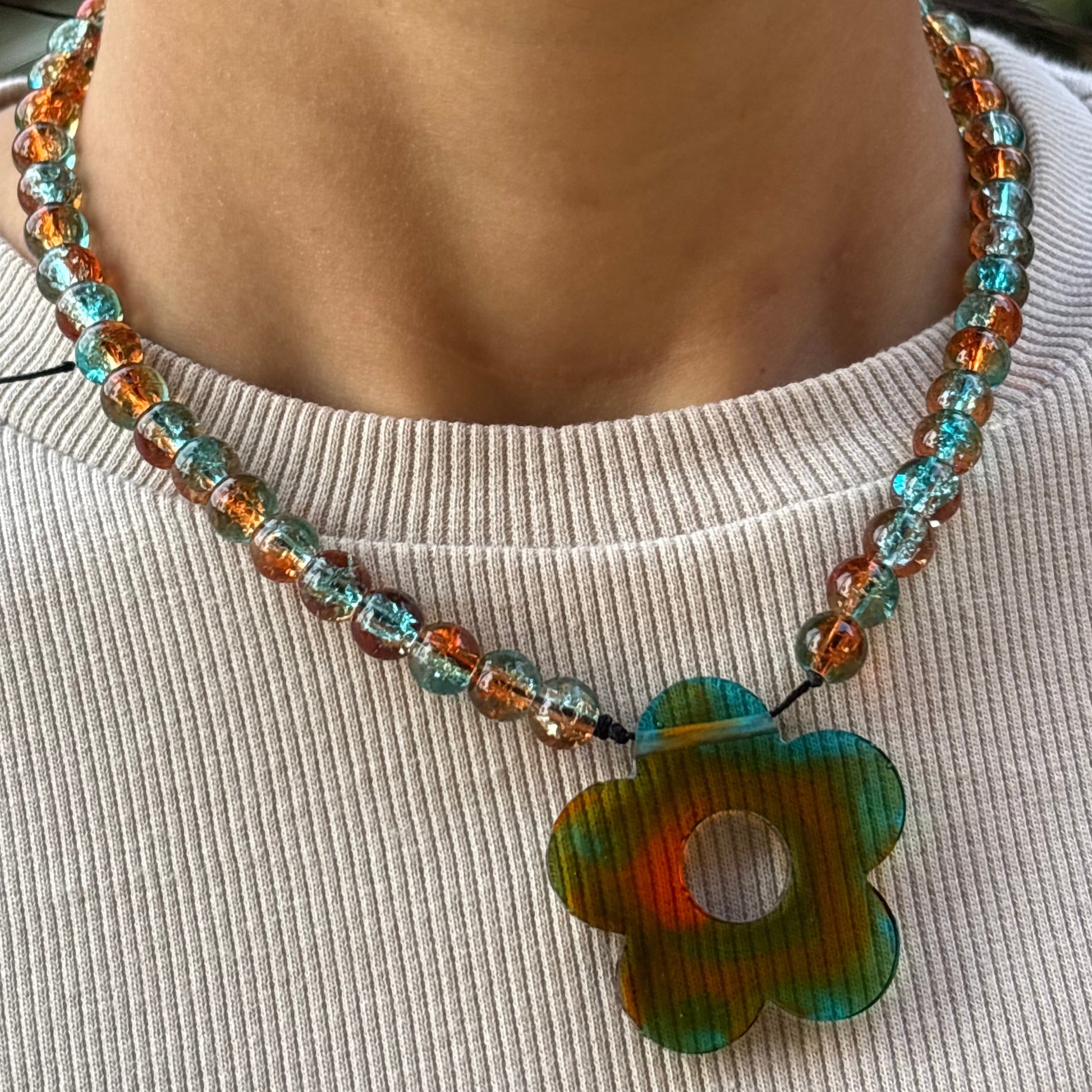 🧡Beaded Necklace 🩵