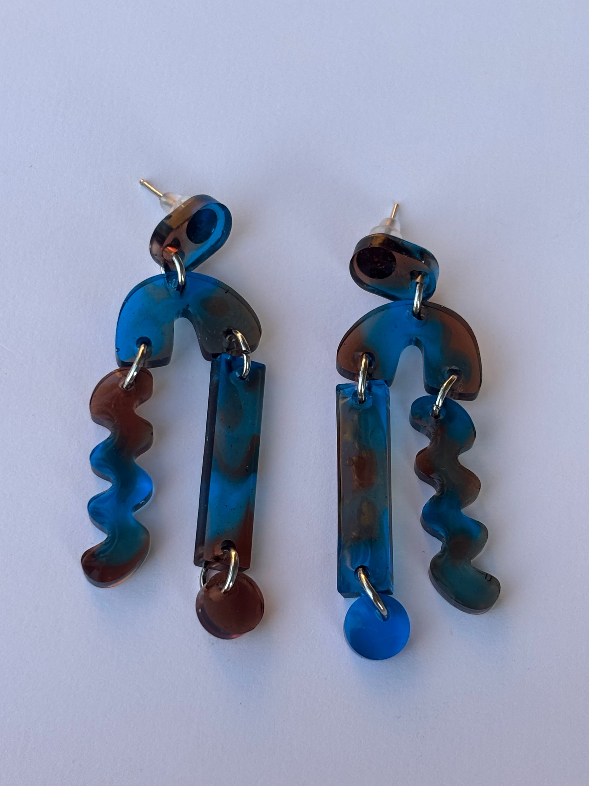 Blue & Brown - Earrings