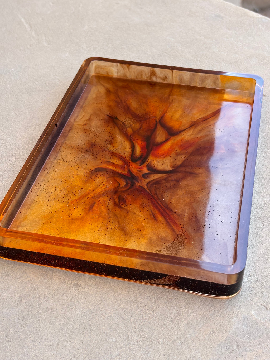 Tangerine & Brown Organizer Tray