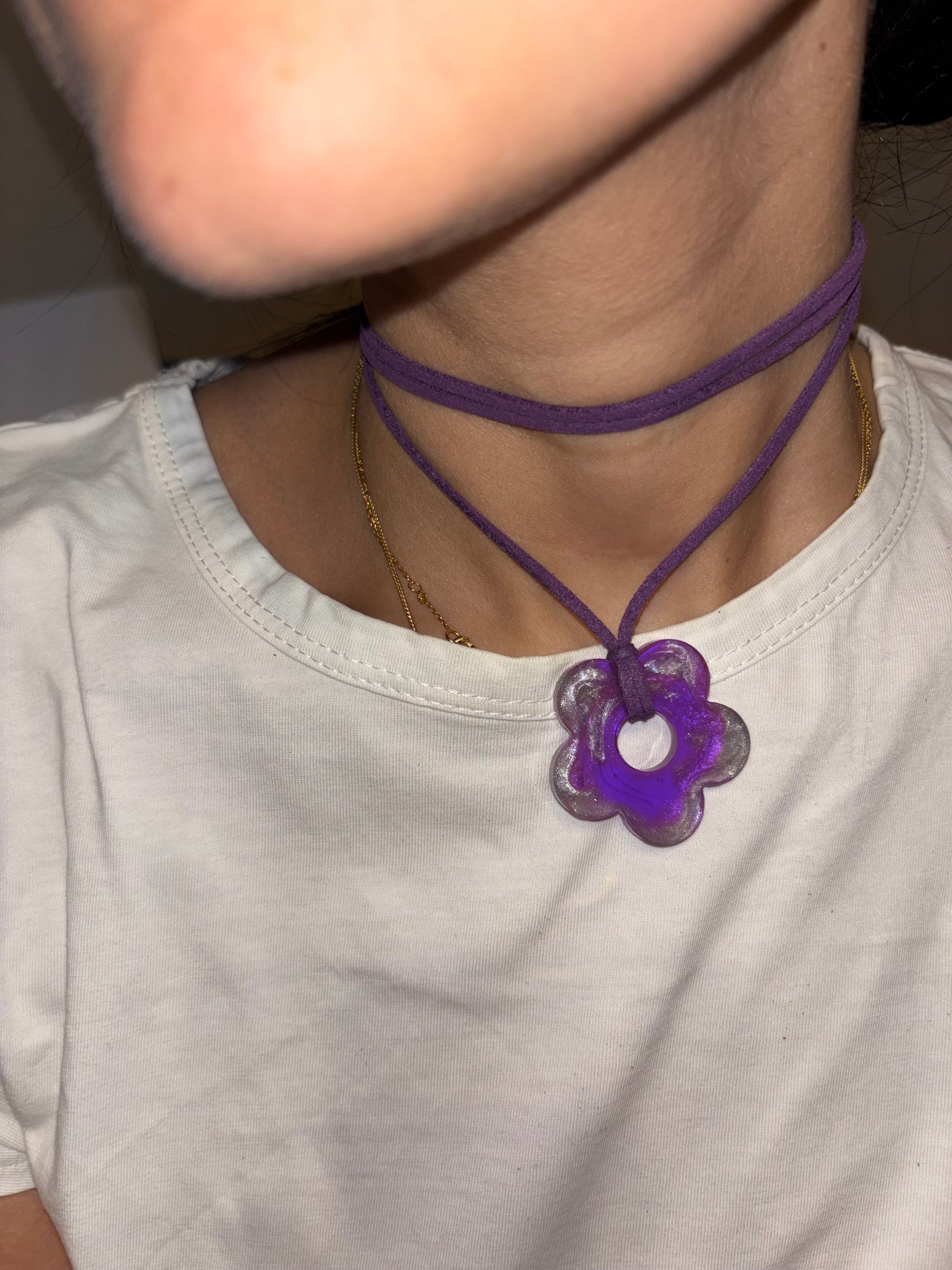 Flower Choker - Purple