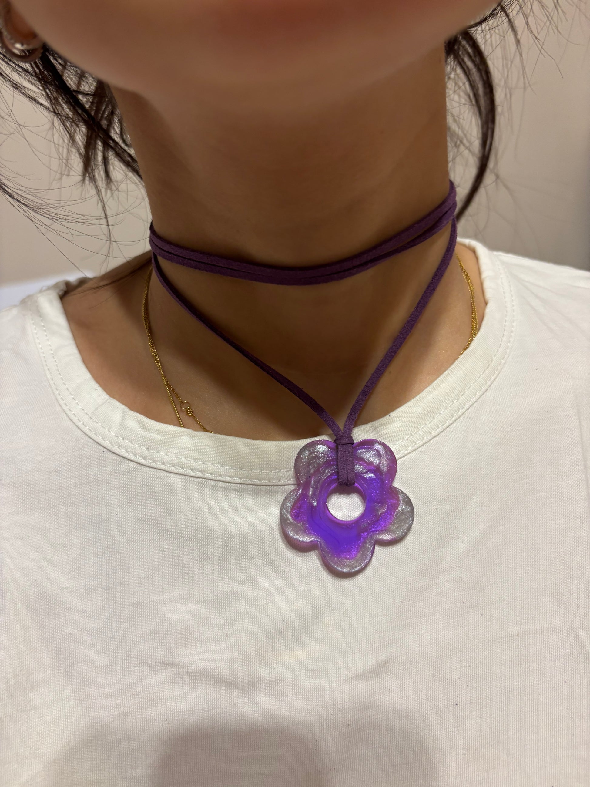 Flower Choker - Purple
