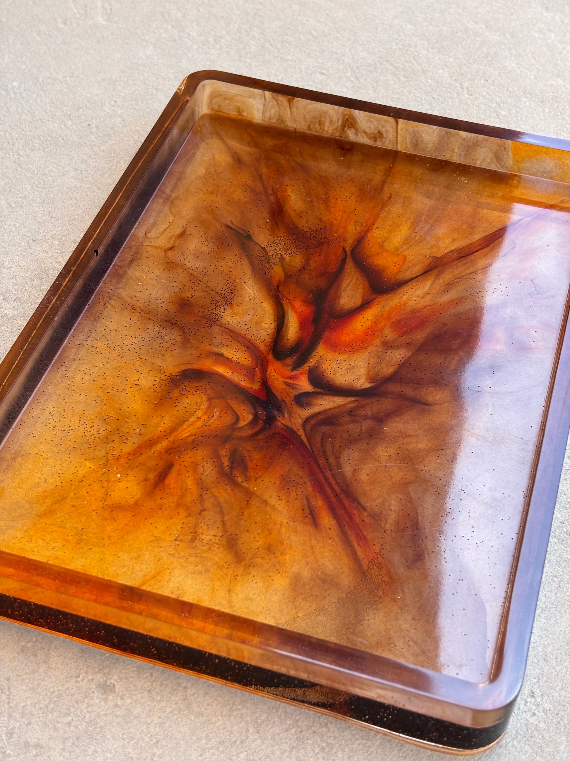 Tangerine & Brown Organizer Tray