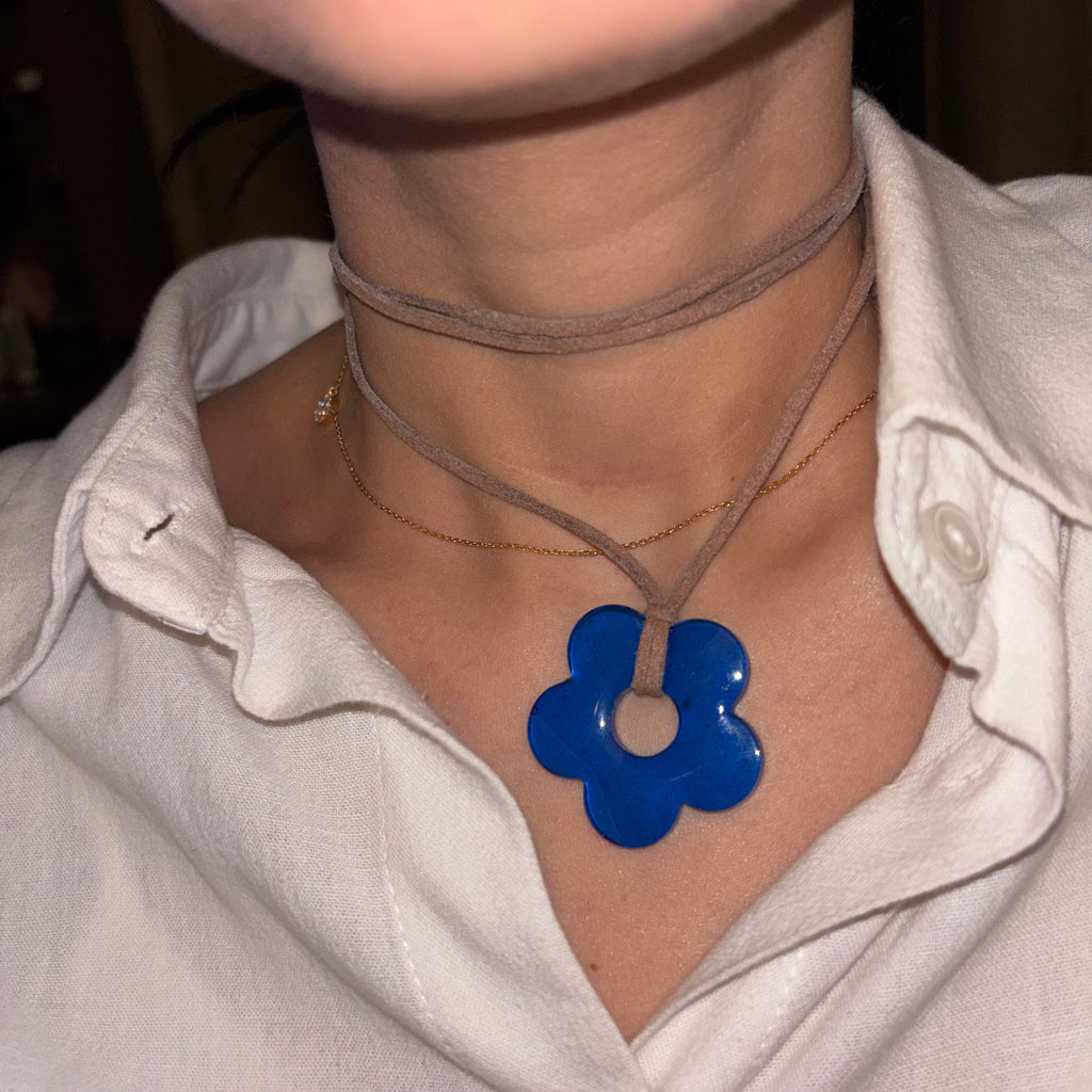 Flower Choker - Blue