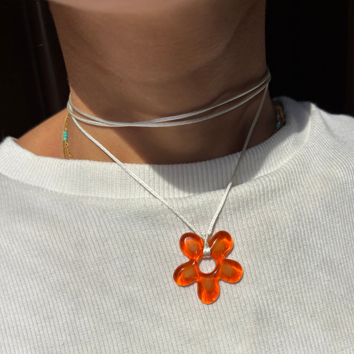 Flower Choker - Mango & Cream